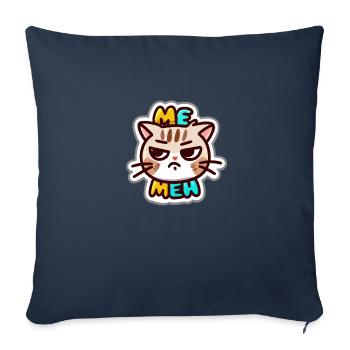 Qu’est-ce qui ne va pas avec ce chat? - Housse de coussin décorative 45 x 45 cm - bleu marine - Devant
