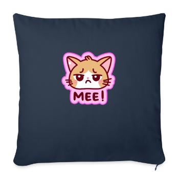Qu’est-ce qui ne va pas avec ce chat? - Housse de coussin décorative 45 x 45 cm - bleu marine - Devant