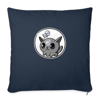Seifenblasen Katze - Sofakissenbezug 45 x 45 cm - Navy - Vorne