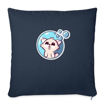 Seifenblasen Katze - Sofakissenbezug 45 x 45 cm - Navy - Vorne