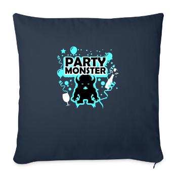 Party monster bleu clair - Housse de coussin décorative 45 x 45 cm - bleu marine - Devant
