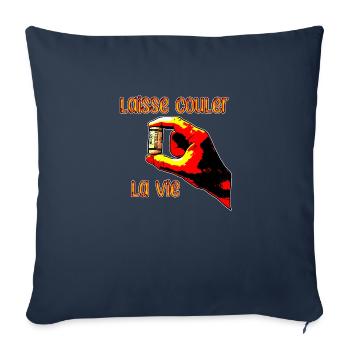 Let life flow - Sofa pillowcase 17,3'' x 17,3'' (45 x 45 cm) - navy - Front