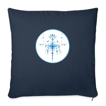 Collection Mystique ~ bleu clair ~ n°4 - Housse de coussin décorative 45 x 45 cm - bleu marine - Devant