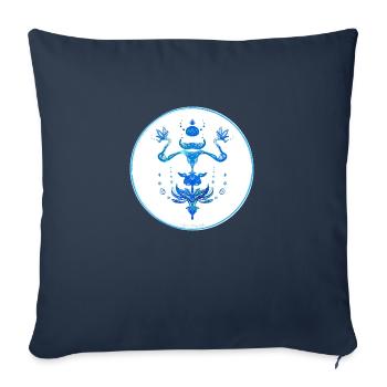 Collection Mystique ~ bleu clair ~ n°5 - Housse de coussin décorative 45 x 45 cm - bleu marine - Devant