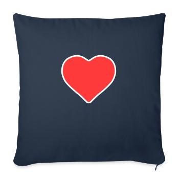 Heart - Sofa pillowcase 17,3'' x 17,3'' (45 x 45 cm) - navy - Front