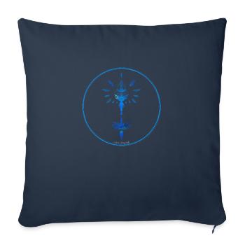 Collection Mystique ~ bleu clair ~ n°7 - Housse de coussin décorative 45 x 45 cm - bleu marine - Devant