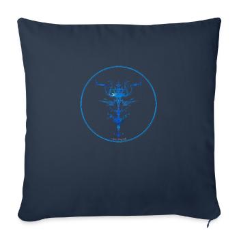 Collection Mystique ~ bleu clair ~ n°2 - Housse de coussin décorative 45 x 45 cm - bleu marine - Devant