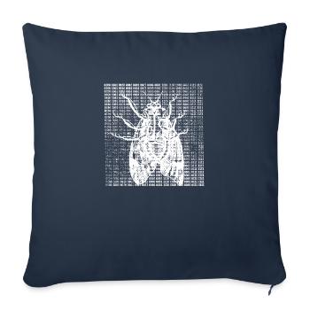 Papillon numérique blanc - Housse de coussin décorative 45 x 45 cm - bleu marine - Devant