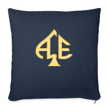 Ace of Spades Casino poker jeux de cartes chance d’argent - Housse de coussin décorative 45 x 45 cm - bleu marine - Devant