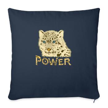 Power, Kraft, Energie, Raubkatze, Großkatze, Kopf - Sofakissenbezug 45 x 45 cm - Navy - Vorne