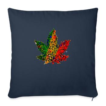🥦 Hemp Leaf - Low Poly - Reggae Version 🥦 Weed - Sofa pillowcase 17,3'' x 17,3'' (45 x 45 cm) - navy - Front