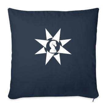 Chess Springer Springer Wheel white - Sofa pillowcase 17,3'' x 17,3'' (45 x 45 cm) - navy - Front