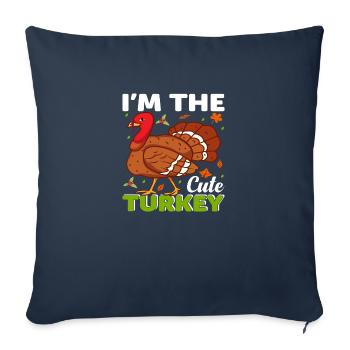 Je suis la jolie Dinde - Housse de coussin décorative 45 x 45 cm - bleu marine - Devant