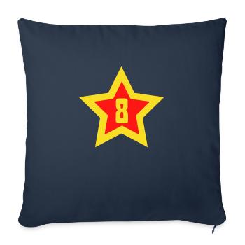 Numéro 8 étoile sport huit Vintage - Housse de coussin décorative 45 x 45 cm - bleu marine - Devant