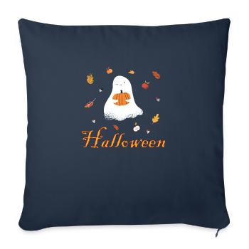 Halloween Geist mit Kürbis Design gruseli - Sofakissenbezug 45 x 45 cm - Navy - Vorne