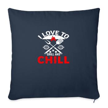 I love to Grill and Chill - Sofa pillowcase 17,3'' x 17,3'' (45 x 45 cm) - navy - Front