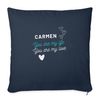 Carmen my Love - Liebe - Sofakissenbezug 45 x 45 cm - Navy - Vorne