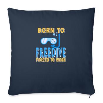 Né en apnée, forcé de travailler - Housse de coussin décorative 45 x 45 cm - bleu marine - Devant