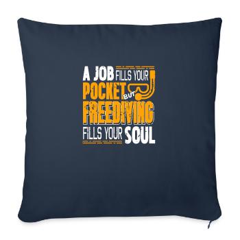 jobRemplissez votre poche mais l’apnée remplit votre âme - Housse de coussin décorative 45 x 45 cm - bleu marine - Devant