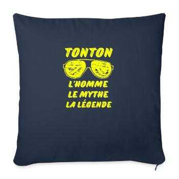 TONTON Lunettes Jaunes L'homme Le mythe légende - Housse de coussin décorative 45 x 45 cm - bleu marine - Devant