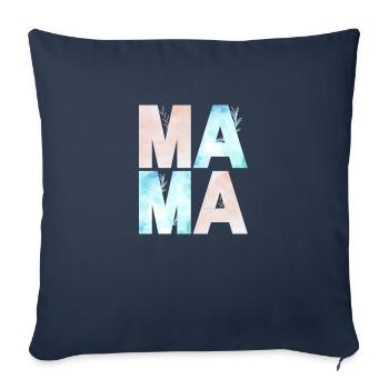 MAMA WATERCOLOR BLUE AND ROSE - Sofa pillowcase 17,3'' x 17,3'' (45 x 45 cm) - navy - Front