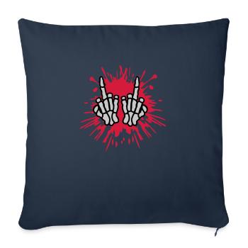 Tache de couleur des mains de l’os du majeur - Housse de coussin décorative 45 x 45 cm - bleu marine - Devant