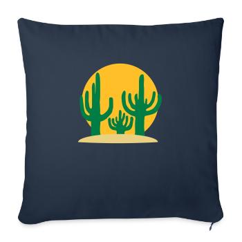Soleil 3 Cactus Désert - Housse de coussin décorative 45 x 45 cm - bleu marine - Devant