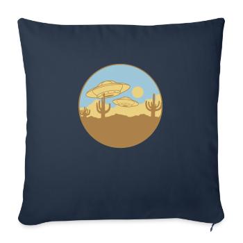 Flying Deserts UFO Scene - Sofa pillowcase 17,3'' x 17,3'' (45 x 45 cm) - navy - Front
