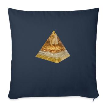 Pyramide de la clé d’or - Housse de coussin décorative 45 x 45 cm - bleu marine - Devant