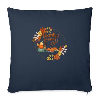 Thanksgiving Thanksgiving Festival Turquie T-Shirt - Housse de coussin décorative 45 x 45 cm - bleu marine - Devant
