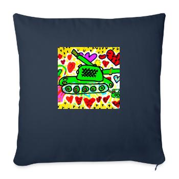 tank shooting hearts on children - Sofa pillowcase 17,3'' x 17,3'' (45 x 45 cm) - navy - Front