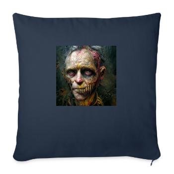 Grand-père zombie pourri - Housse de coussin décorative 45 x 45 cm - bleu marine - Devant