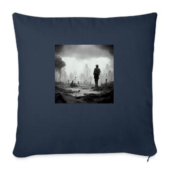 Imaginez que c’est la guerre et que personne ne le fait - Housse de coussin décorative 45 x 45 cm - bleu marine - Devant