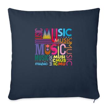 Music funny jazz retro song hipster vinyl rock - Sofa pillowcase 17,3'' x 17,3'' (45 x 45 cm) - navy - Front