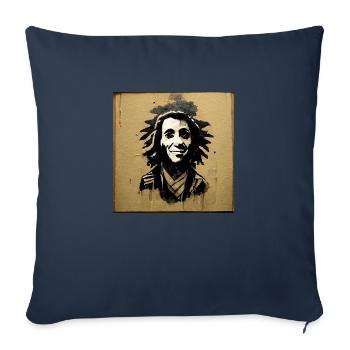 Rastafarian sketch painting - Sofa pillowcase 17,3'' x 17,3'' (45 x 45 cm) - navy - Front