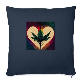 Résumé de l’amour du cannabis - Housse de coussin décorative 45 x 45 cm - bleu marine - Devant