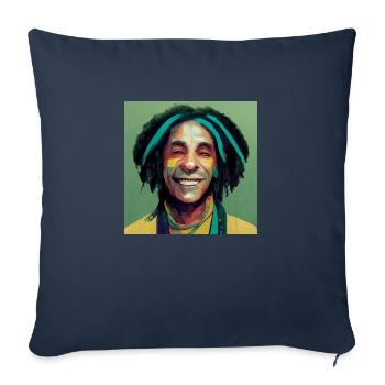 Rastafarian oil painting - Sofa pillowcase 17,3'' x 17,3'' (45 x 45 cm) - navy - Front