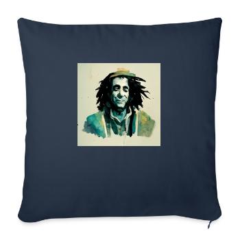 Rastafarian sketch painting - Sofa pillowcase 17,3'' x 17,3'' (45 x 45 cm) - navy - Front