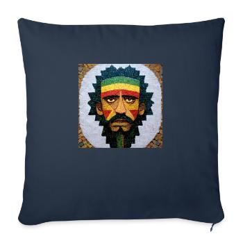 Peinture mosaïque rasta - Housse de coussin décorative 45 x 45 cm - bleu marine - Devant