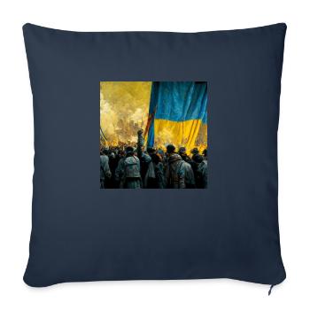 Victoire de l’Ukraine - Housse de coussin décorative 45 x 45 cm - bleu marine - Devant