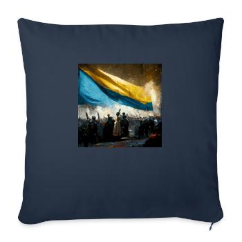 Victoire de l’Ukraine - Housse de coussin décorative 45 x 45 cm - bleu marine - Devant