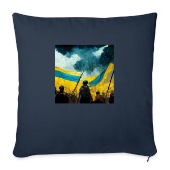 Victoire de l’Ukraine - Housse de coussin décorative 45 x 45 cm - bleu marine - Devant