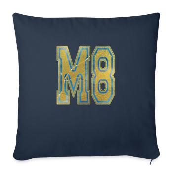 M8 - PUISSANCE - Or, Marbre, Appel, Foi - Housse de coussin décorative 45 x 45 cm - bleu marine - Devant