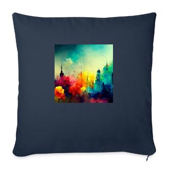 Farbenfrohes City Splash - Sofakissenbezug 45 x 45 cm - Navy - Vorne