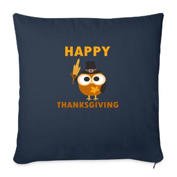 Happy Thanksgiving - Sofa pillowcase 17,3'' x 17,3'' (45 x 45 cm) - navy - Front