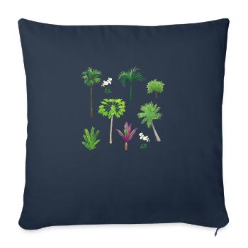 Modèles de plantes asiatiques - Housse de coussin décorative 45 x 45 cm - bleu marine - Devant