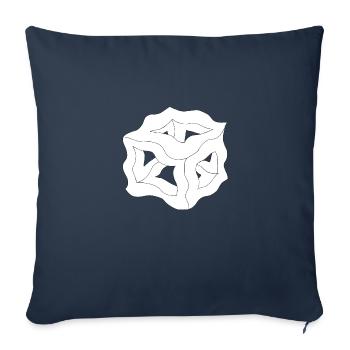 Dream Cube or White Plato - Sofa pillowcase 17,3'' x 17,3'' (45 x 45 cm) - navy - Front