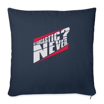 moi sarcastique ne cite jamais - Housse de coussin décorative 45 x 45 cm - bleu marine - Devant