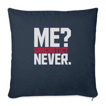 moi sarcastique ne cite jamais - Housse de coussin décorative 45 x 45 cm - bleu marine - Devant