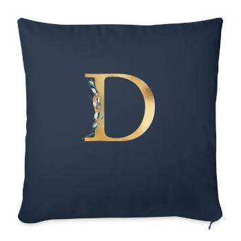 Monogramme D personnalisable - Housse de coussin décorative 45 x 45 cm - bleu marine - Devant